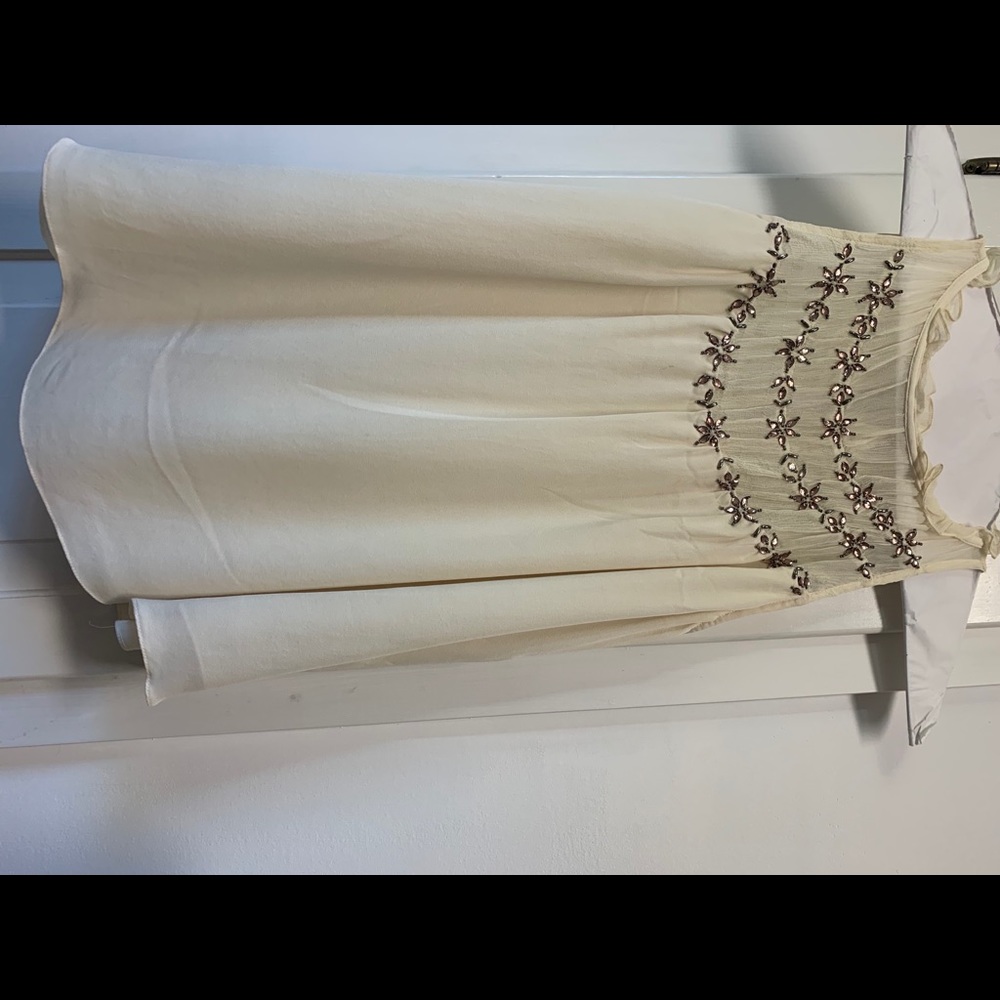 Parker silk blouse w/ light purple jewels